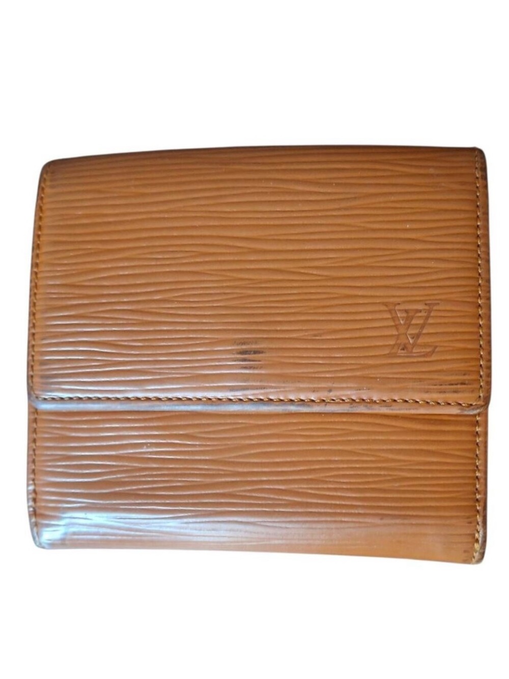 Louis Vuitton Epi Leather Compact Bifold Wallet Tan Cannelle Authentic Vintage
